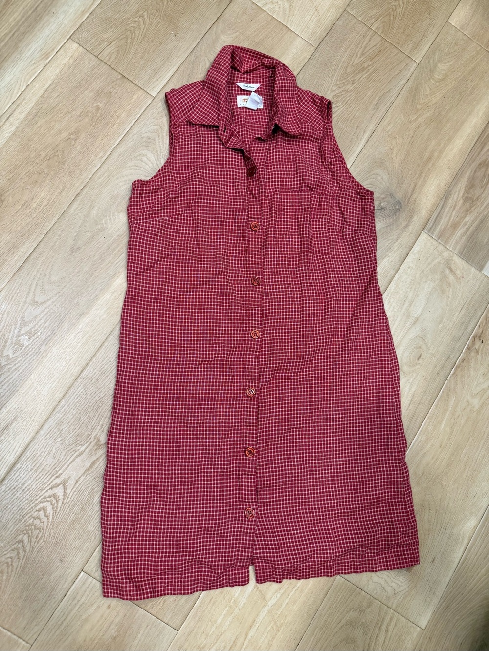 Talbots Red Check Button-Front Dress
